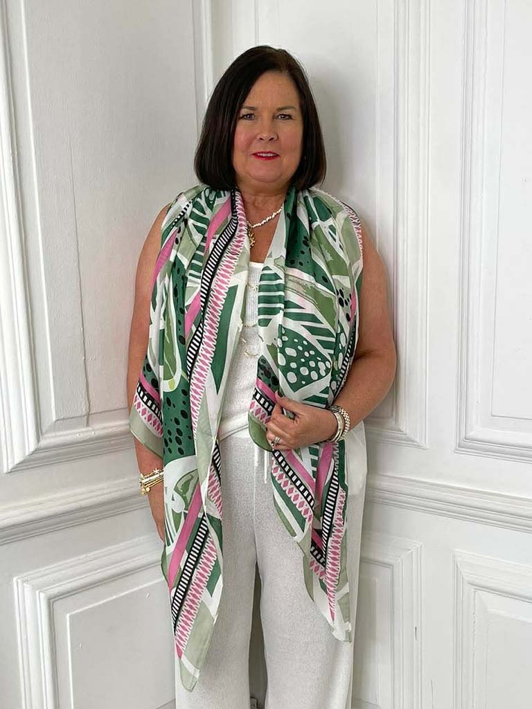 Malissa J Abstract Scarf - Green