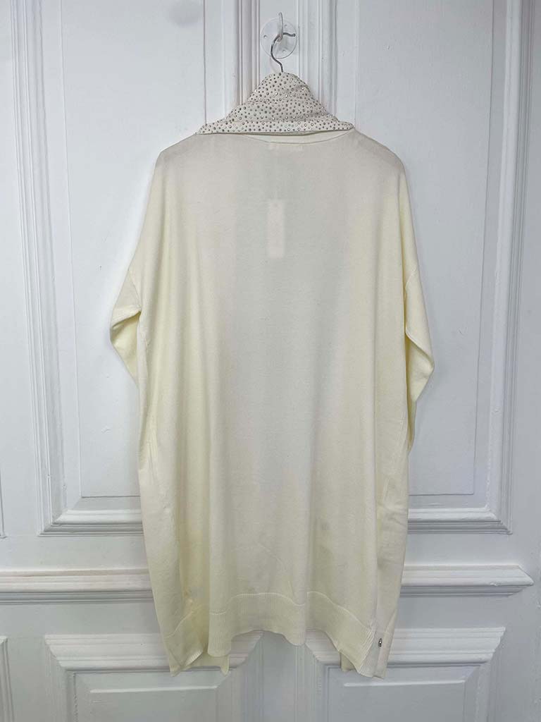 Malissa J Studded Cardigan & Scarf - Winter White