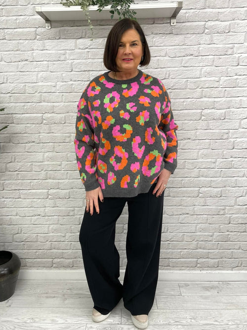 Malissa J Leopard Knit - Grey