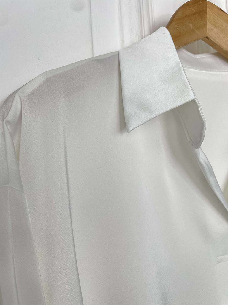 Fascino Silk Feel Blouse - Warm White