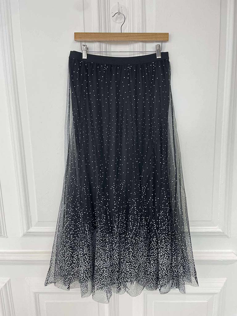 Malissa J Ditsy Dot Skirt - Black