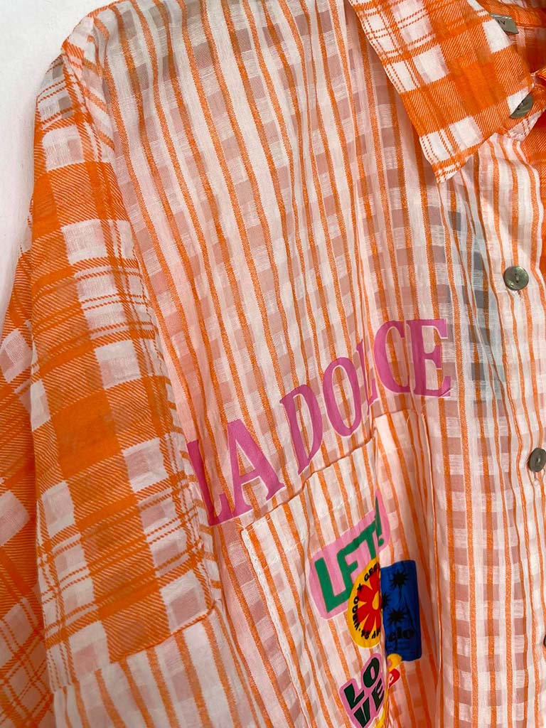 Mixed Gingham Printed Shirt