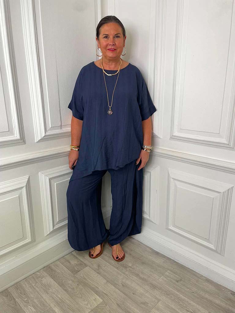 Wrap Trouser Co-ord - Navy