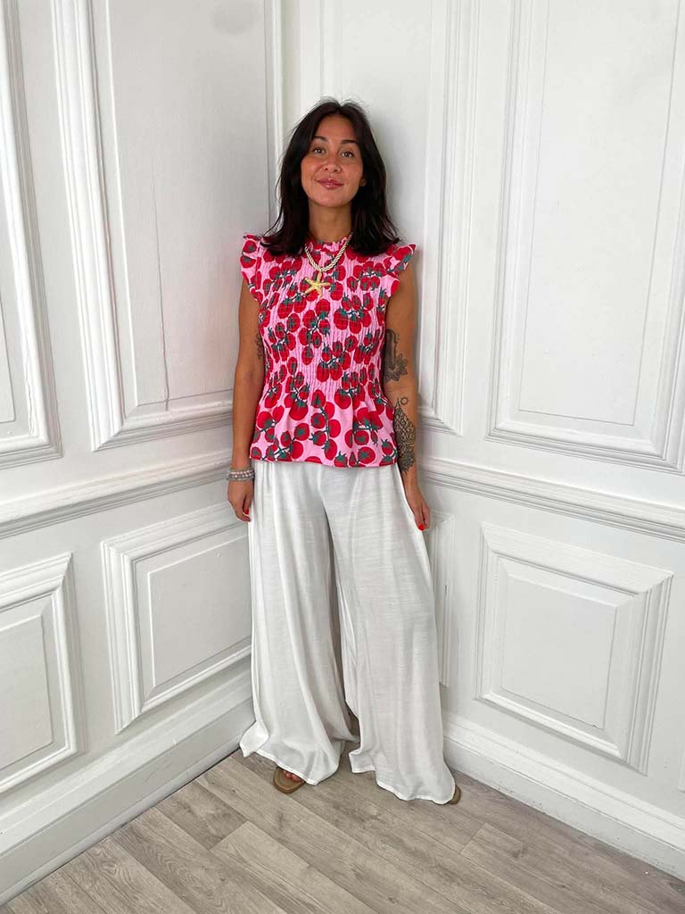 Shirred Frill Tomato Top