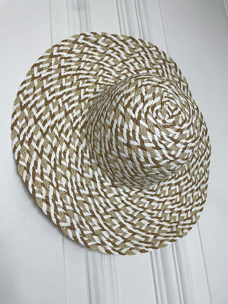 Malissa J Two Piece Straw Bag & Hat - Stone
