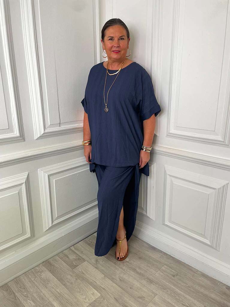Wrap Trouser Co-ord - Navy