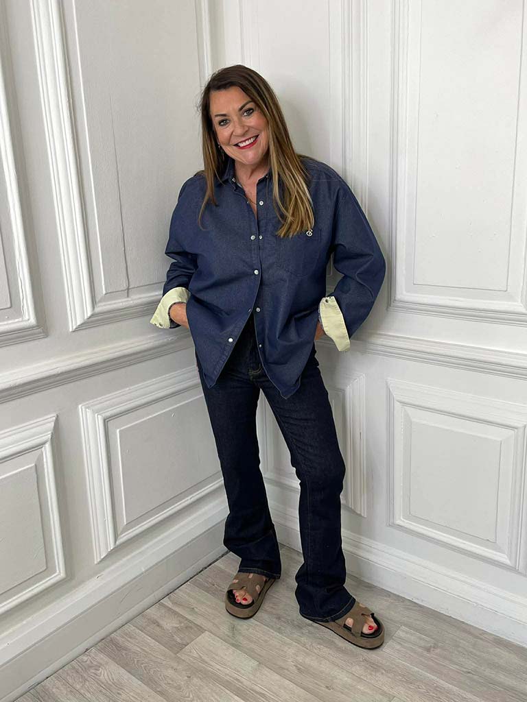 Denim Shacket - Mid Denim