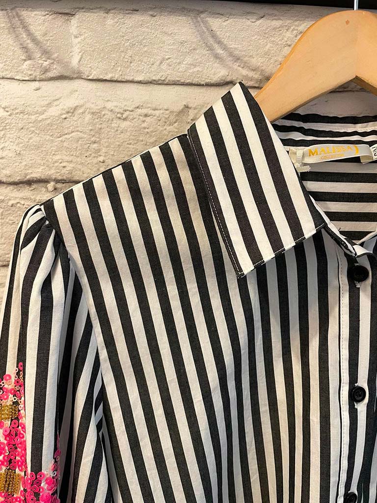 Malissa J Stripe Beaded Shirt