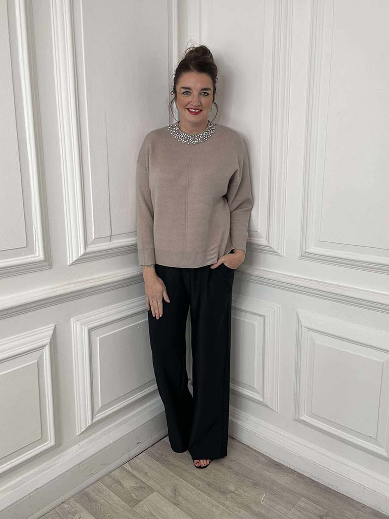 Malissa J Jewelled Knit - Stone