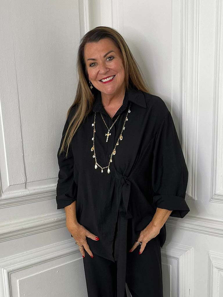 Tie Wrap Shirt - Black