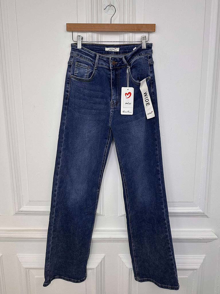 Mila Wide Leg Jeans - Classic Blue
