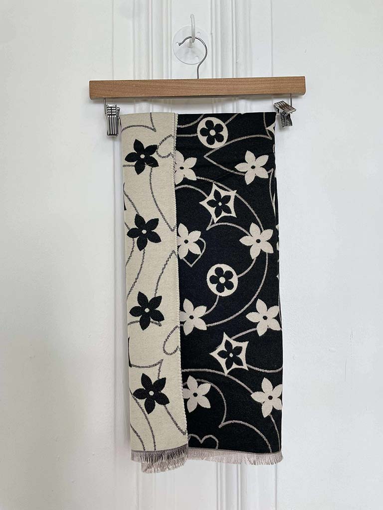 Malissa J Flower Logo Scarf - Black