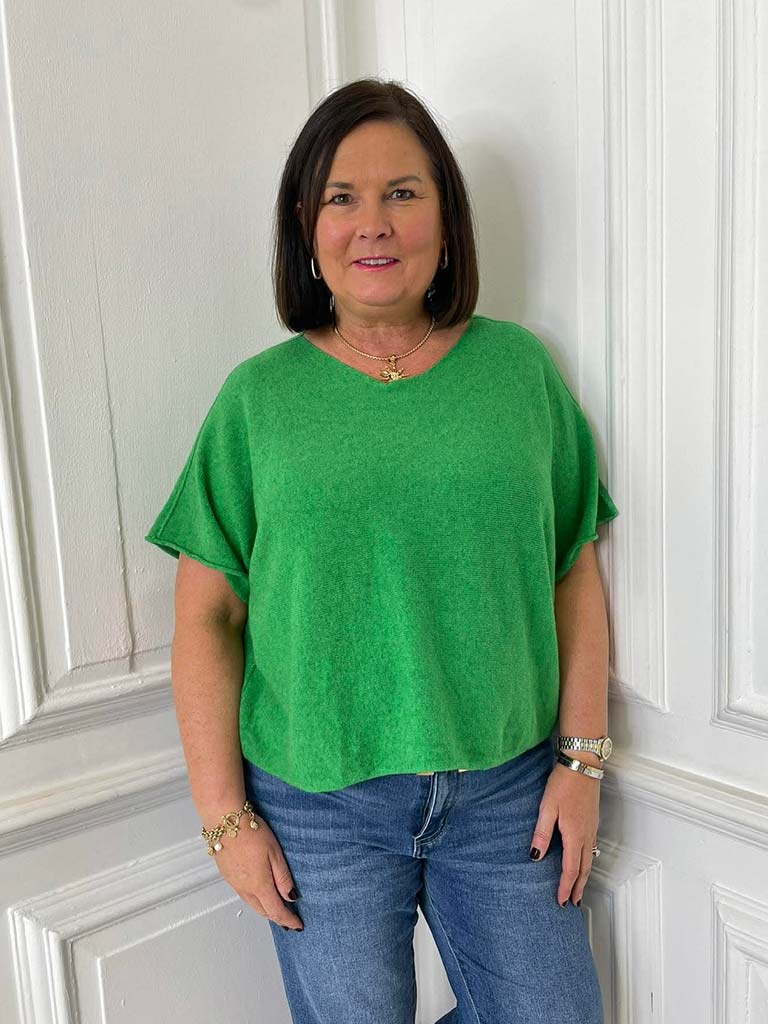 Boxy Drop Shoulder Knit - Clover