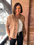 Military Cotton Blend Jacket - Caramel