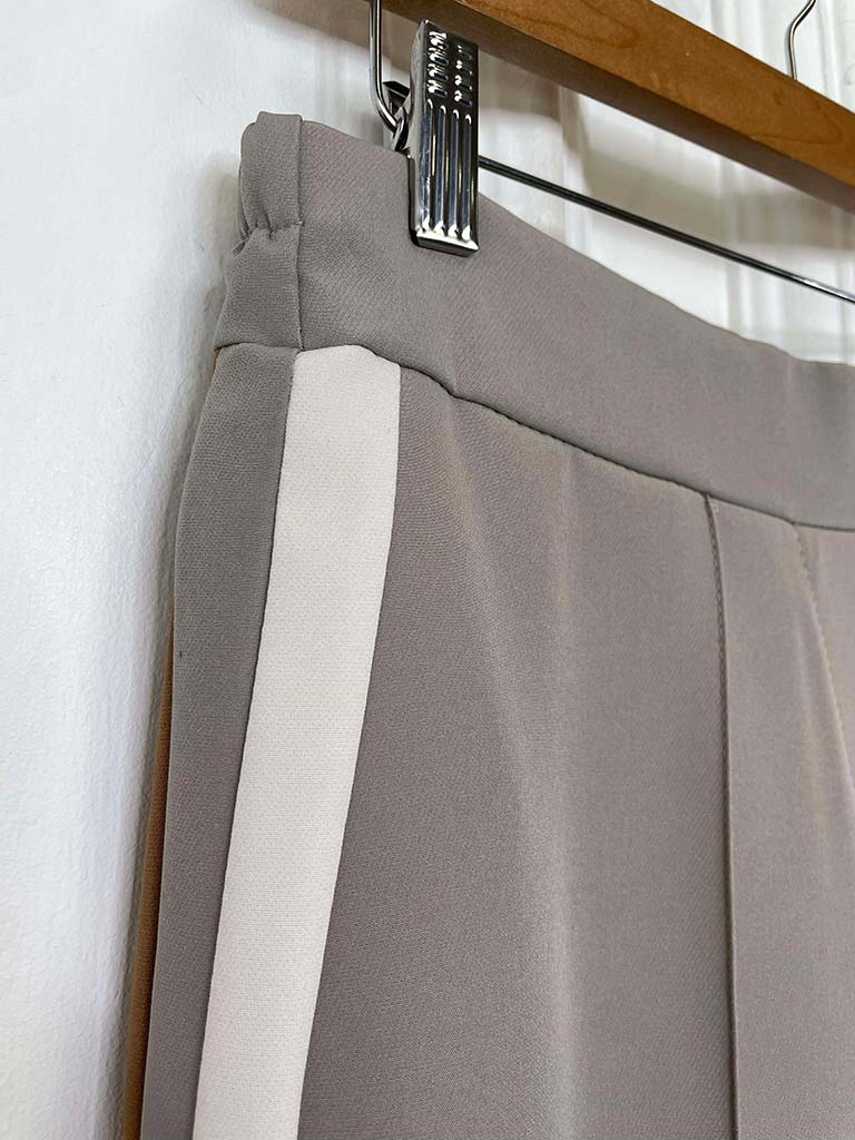 Side Stripe Trousers - Mushroom