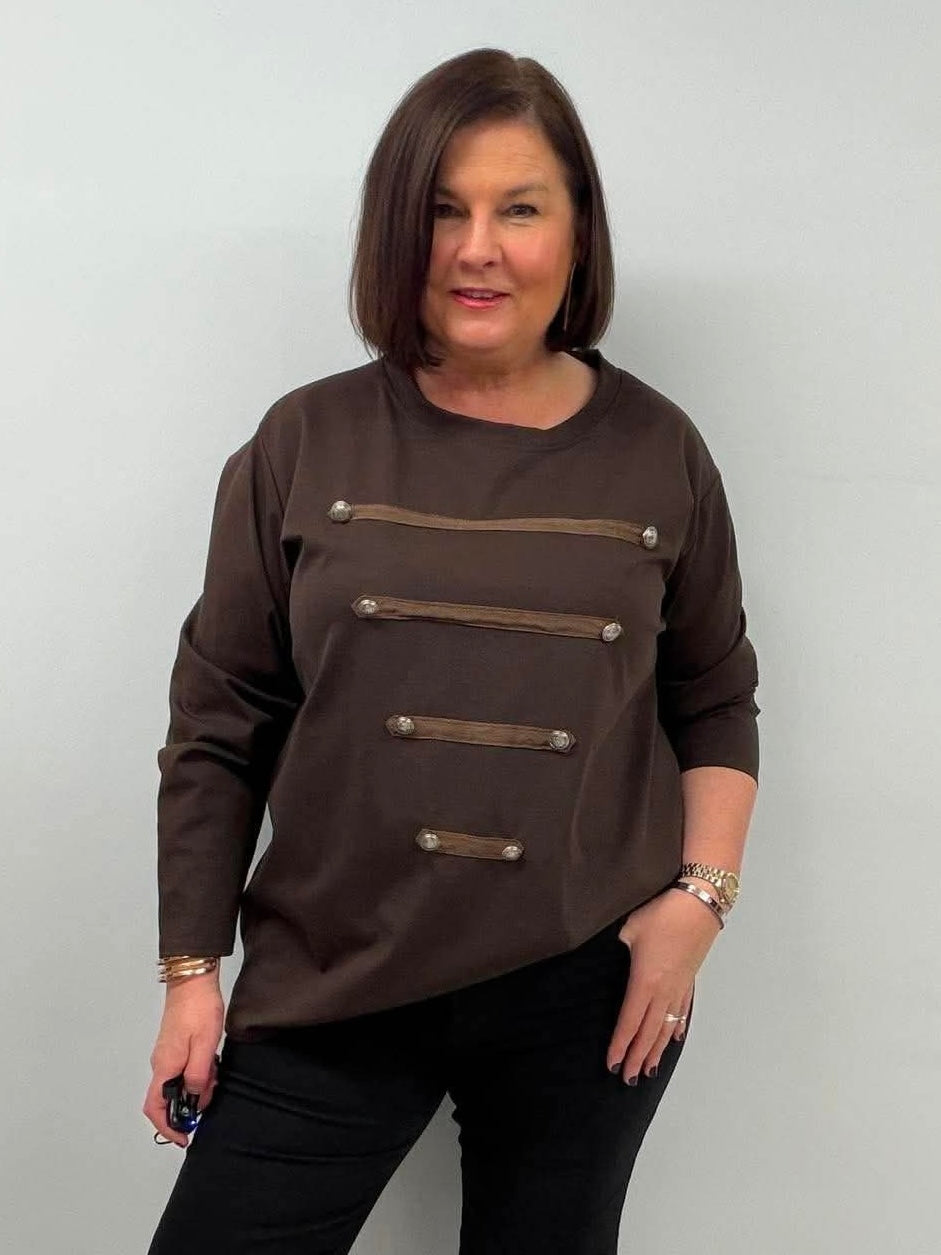 Military Sweatshirt - Chocolate