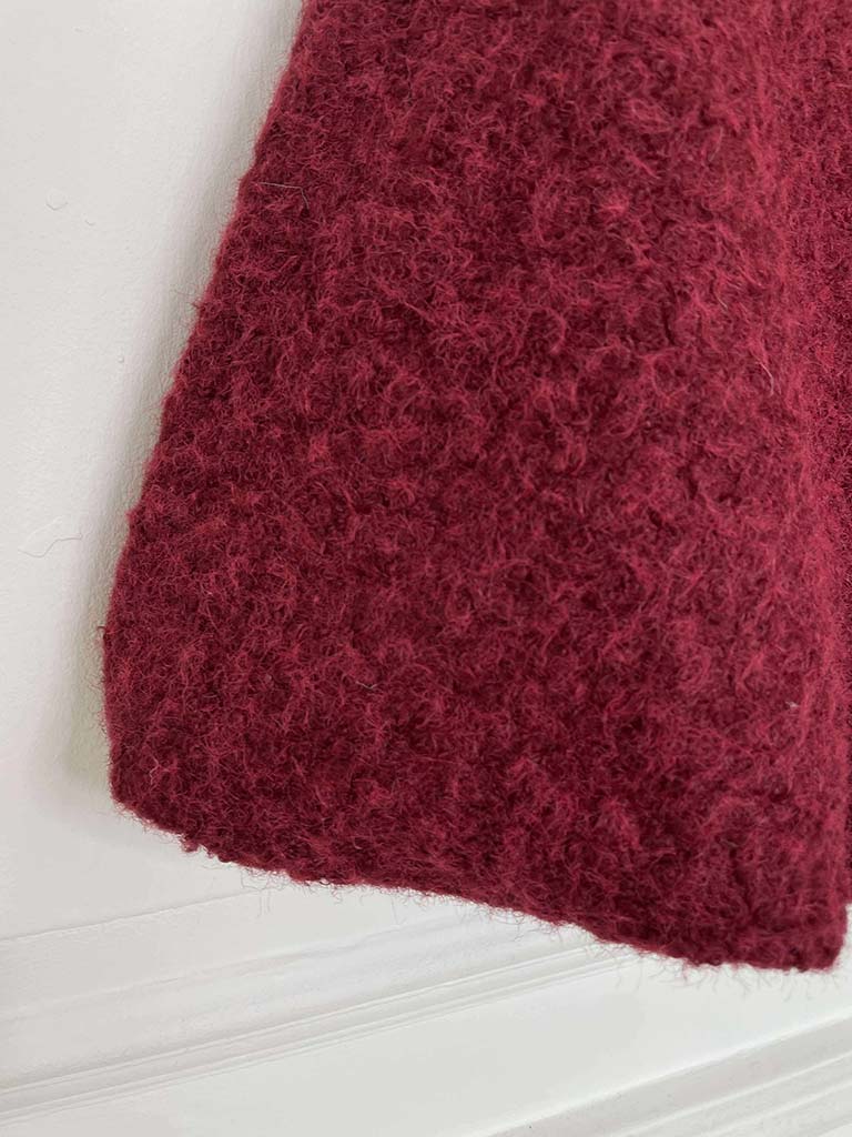 Bubble Hem Hooded Gilet - Merlot