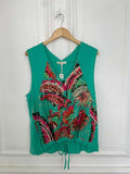 Malissa J Silk Feel Drawstring Vest - Jade Rio