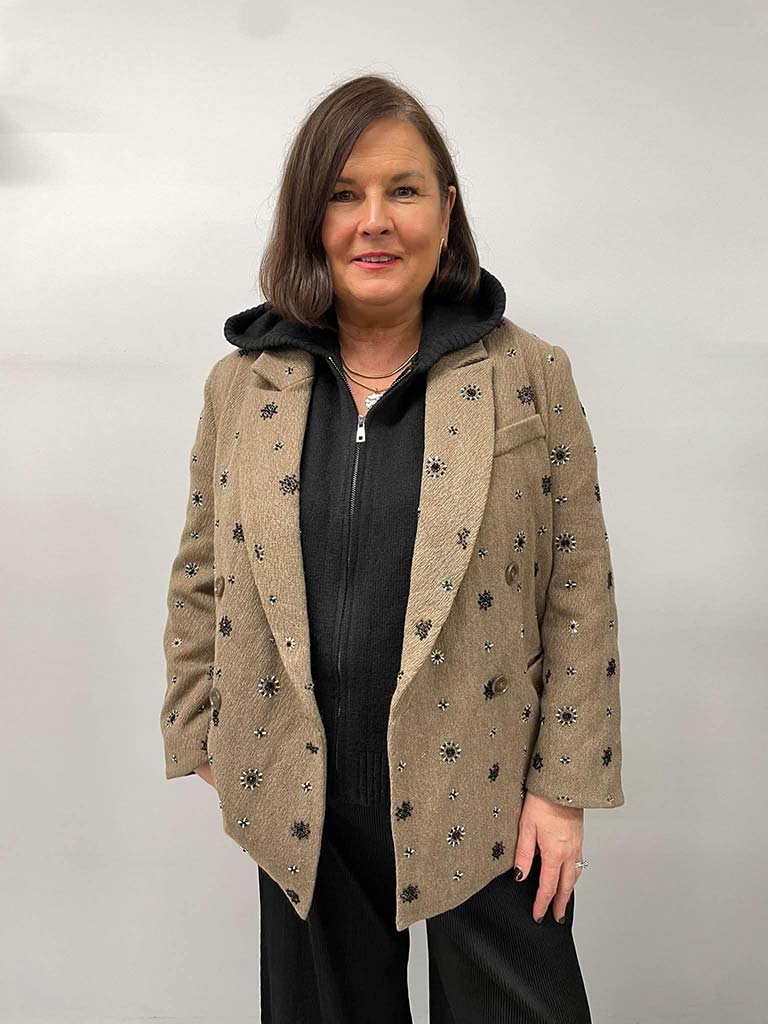 Malissa J Beaded Blazer - Latte