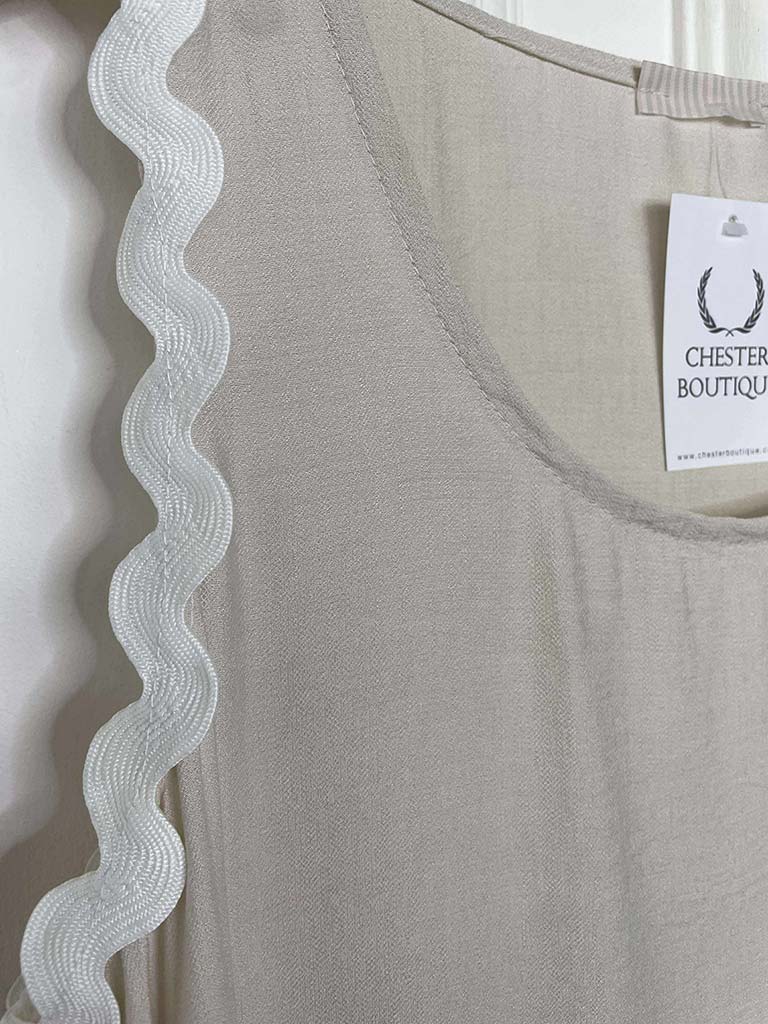 Scalloped Maxi Dress - Stone