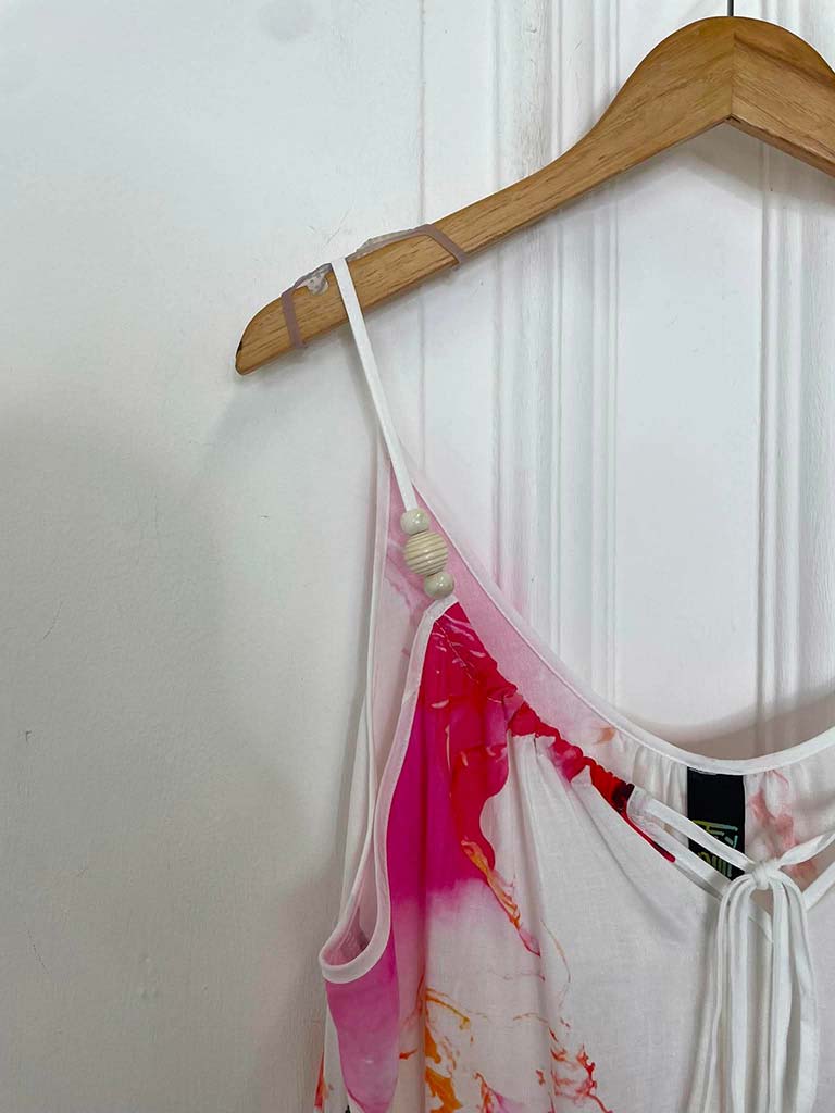 Watercolour Beaded Dress - Pink Mix