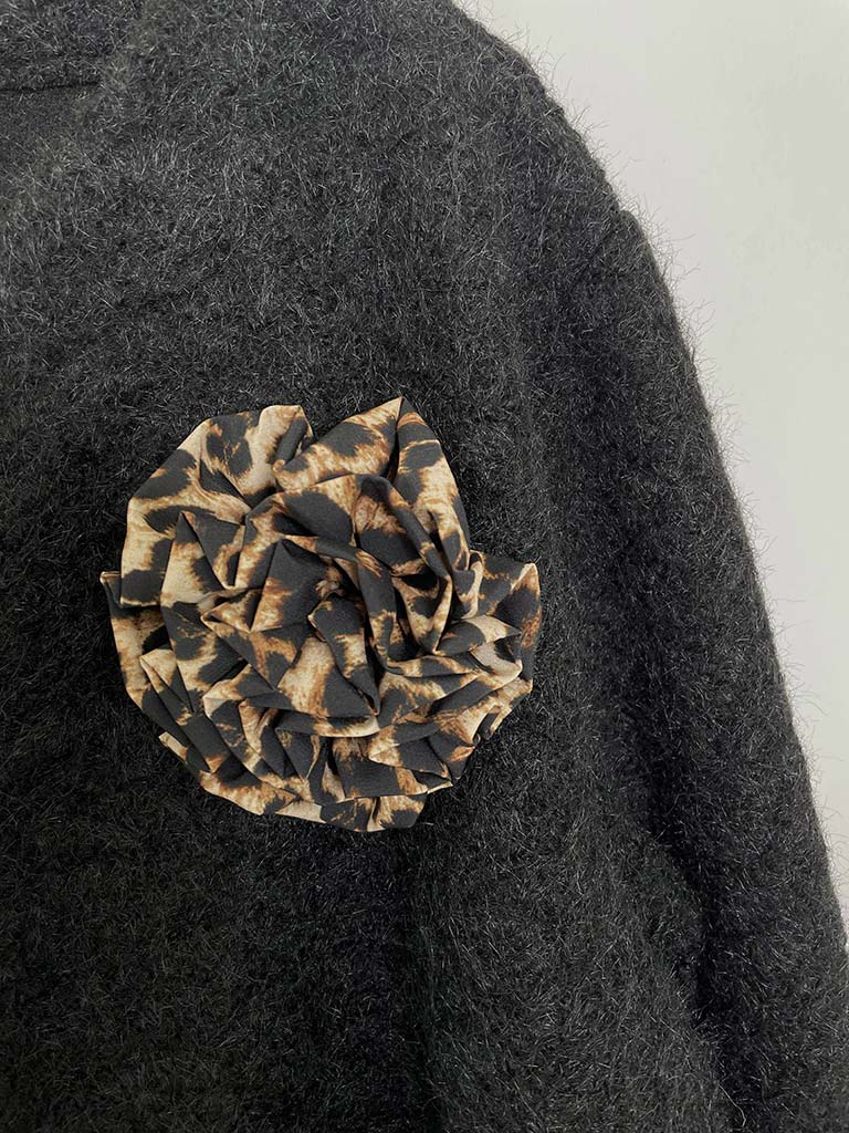 Boucle Corsage Jacket - Black