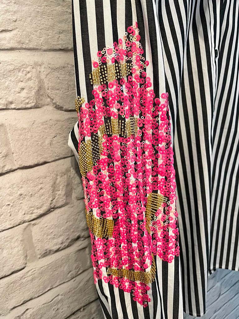 Malissa J Stripe Beaded Shirt