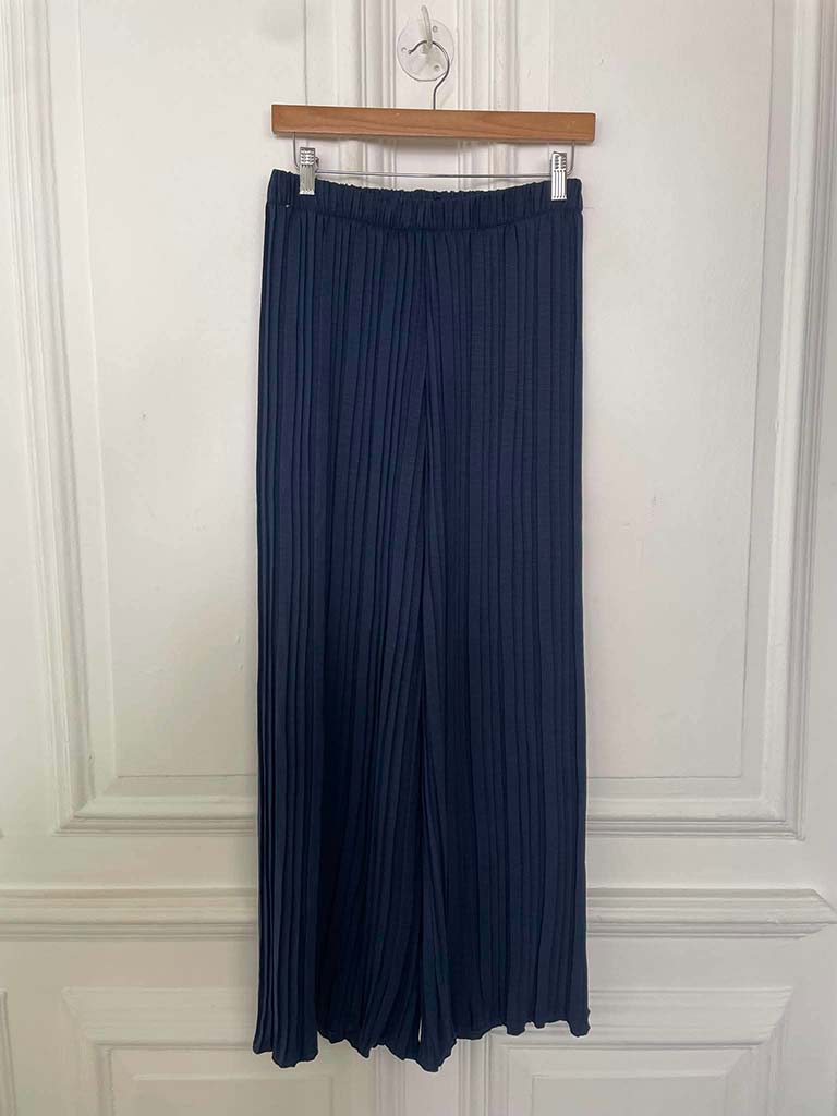 Sleeveless Pleated Co-ord - Navy