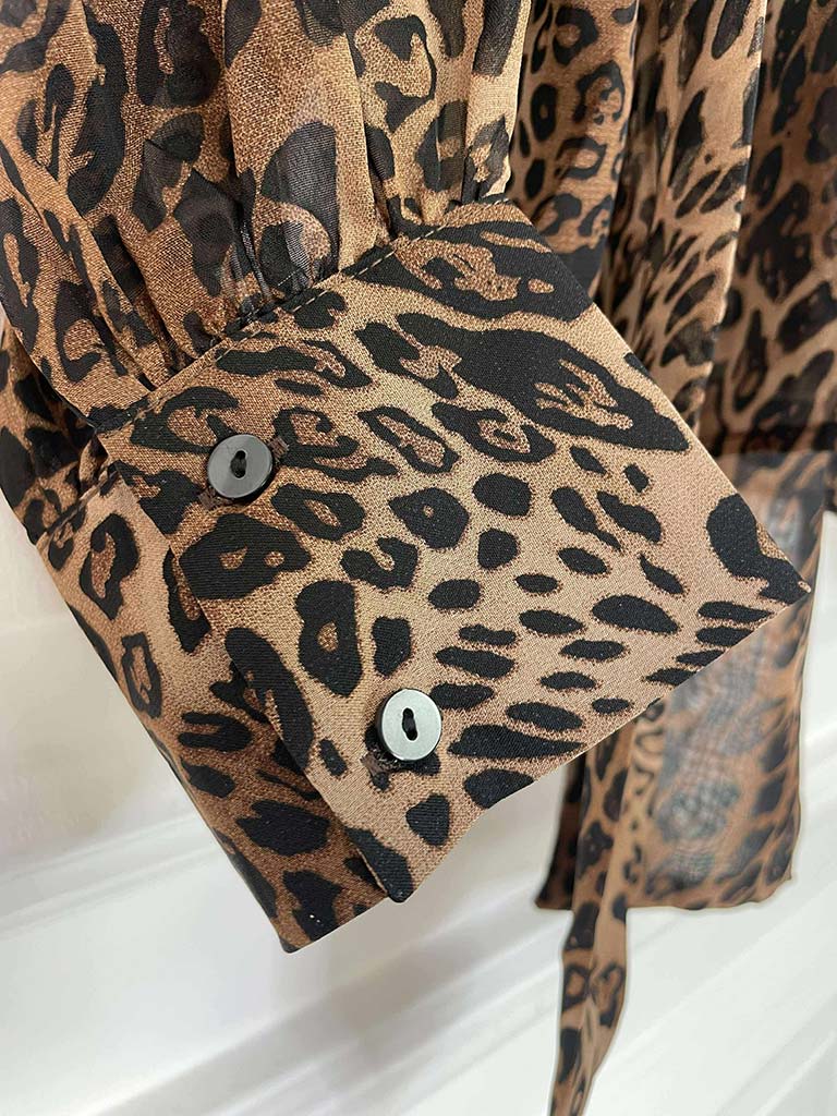 Ombré Leopard Pussybow Blouse