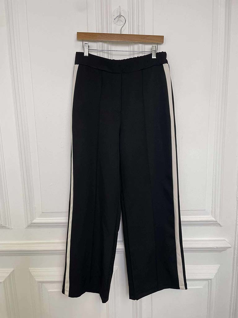 Side Stripe Trousers - Black