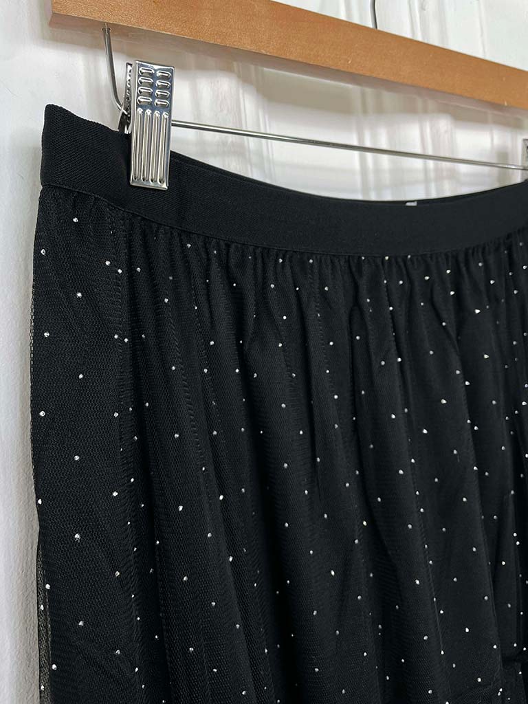 Studded Tulle Skirt - Black