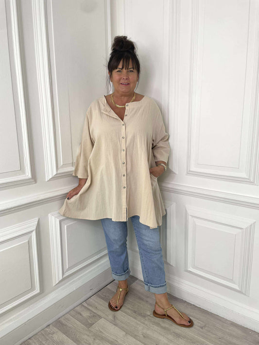 Cotton Swing Tunic - Stone