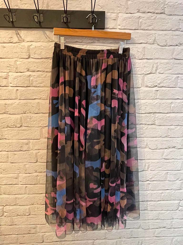 Malissa J Camo Tulle Skirt - Black