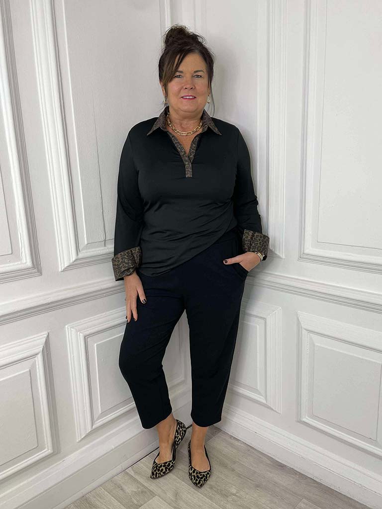 Leopard Layering Shirt - Black