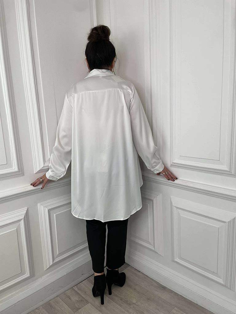 Luxe Silk Feel Shirt - Winter White