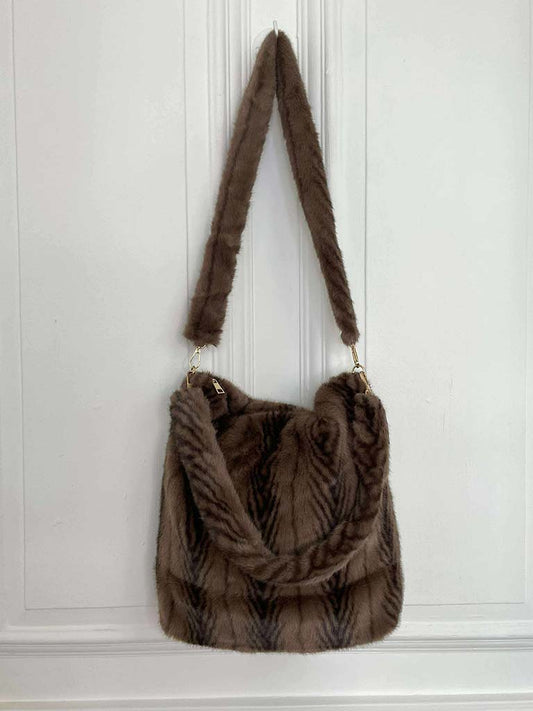 Malissa J Faux Fur Shopper Bag - Feather
