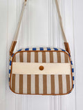 Stripe Canvas Bag - Azure & Caramel