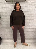 Malissa J Studded Cigarette Trousers - Chocolate