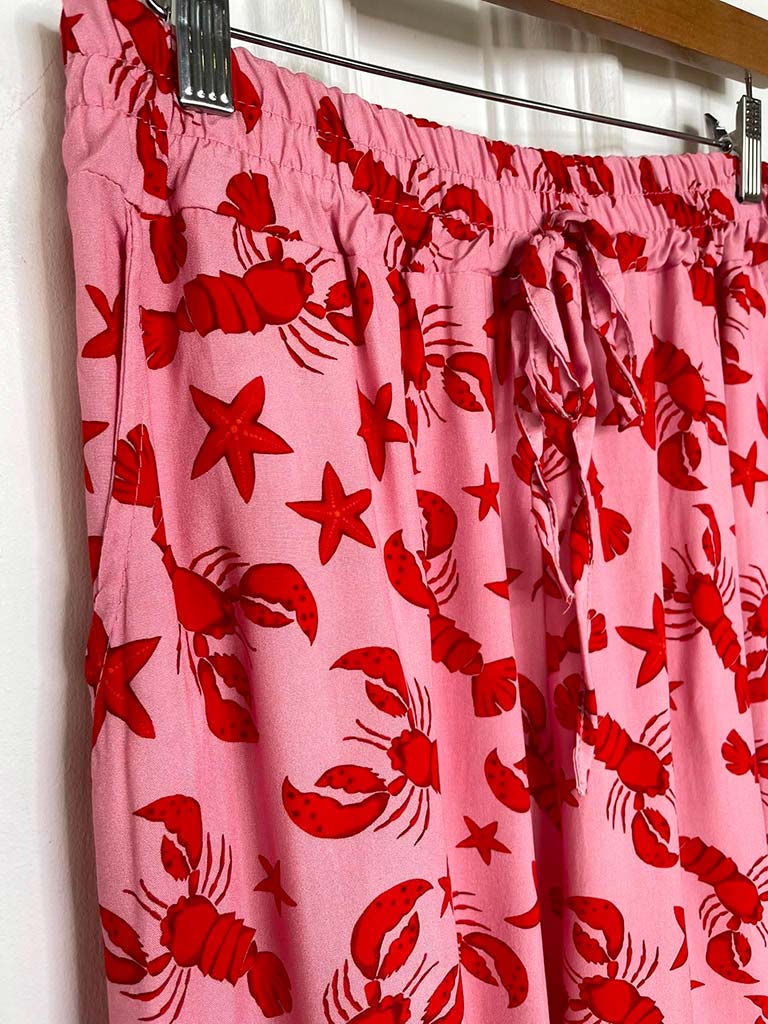 Kitsch Patterned Palazzos - Starfish & Lobster