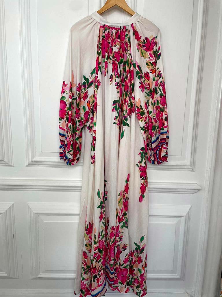 Oversized Floral Maxi Dress - Pink
