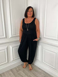 Jersey Balloon Jumpsuit - Black