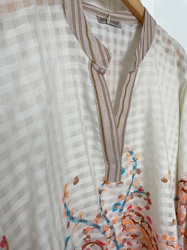 Gingham Paisley Flower Blouse