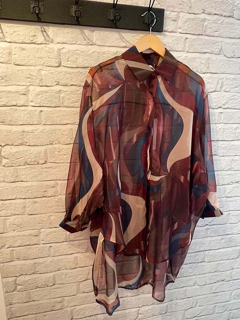 Vintage Swirl Shirt - Plum & Cocoa