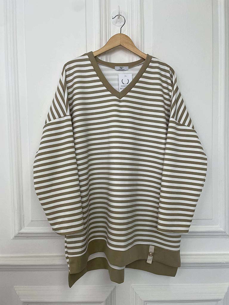 Stripe Sweat Top - Sand