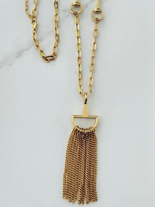 Envy Fan Pendent Necklace - Gold