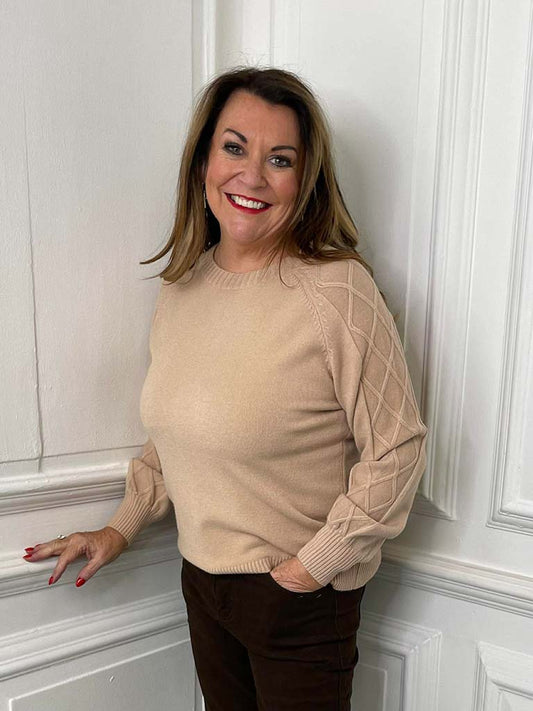 Cable Sleeve Knit - Caramel