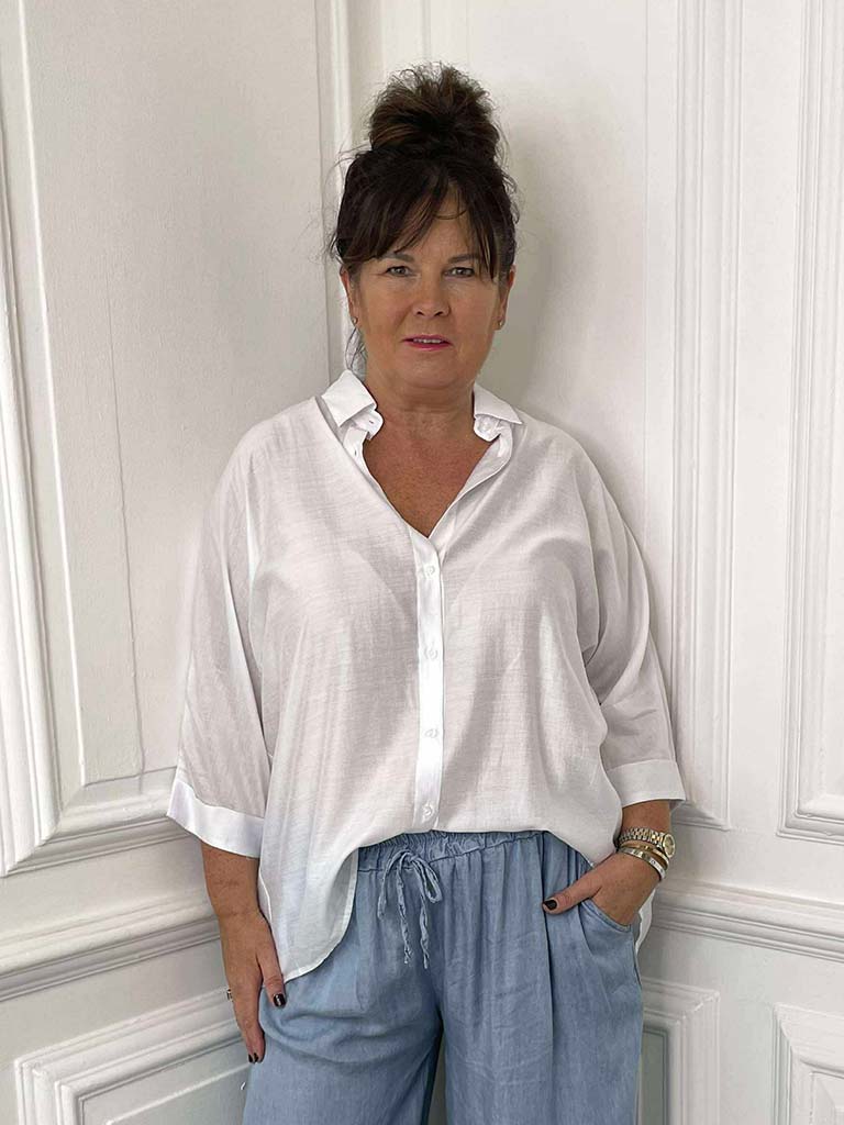 Classic 3/4 Sleeve Shirt - White