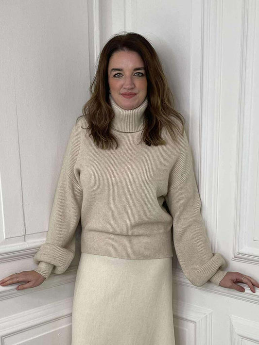 Ribbed Polo Knit - Stone