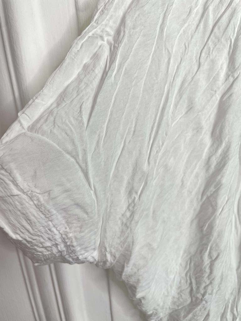 Crinkle Batwing Top - White