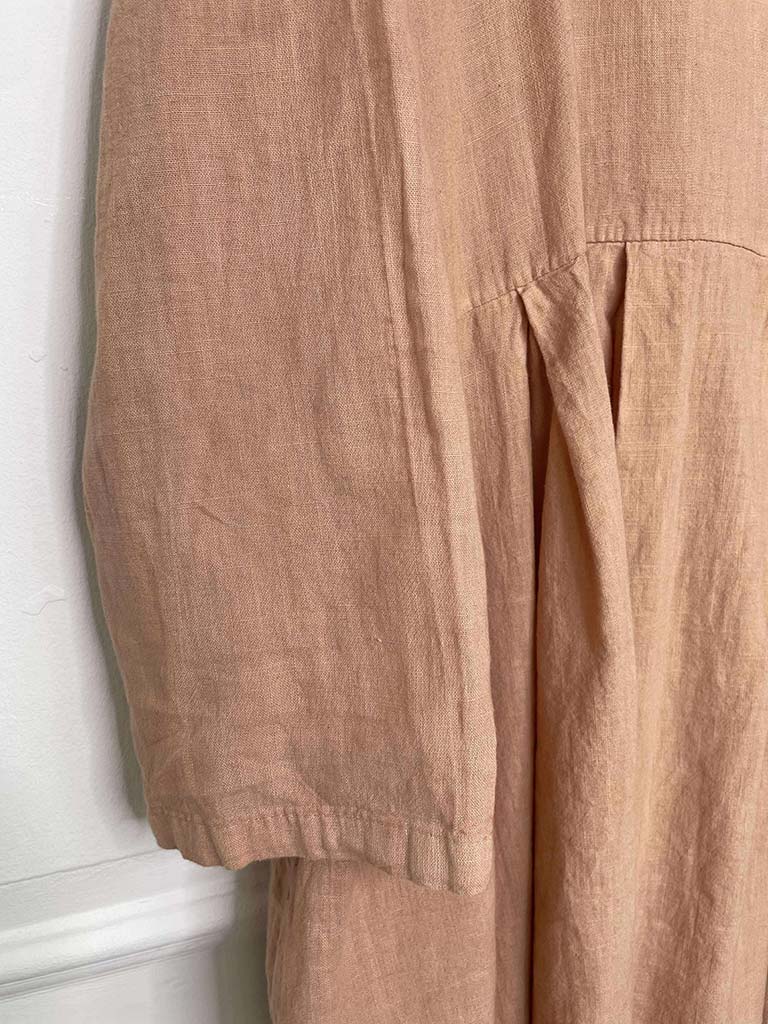 Linen Smock Dress - Pesca